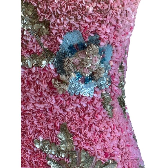 LA FUORI Fleur Oasis Mini Dress in Pink Ombre Small New Womens Sequin - Picture 9 of 16